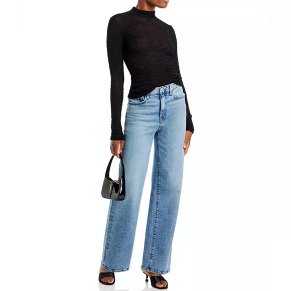 Frame Denim Denim - FRAME Le Jane Wide Leg Jeans Lomina Wash High Rise Blue Denim Size 30 Womens